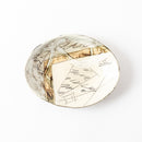 線刻　楕円皿　アイボリー