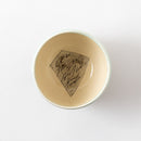 線刻　大福碗　ブルー