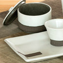 粉引くし目 長角皿（大）