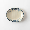 楕円取皿 四方花紋