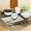 粉引くし目 長角皿（大）