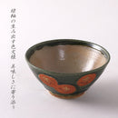 織部椿朱 飯碗