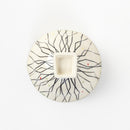 ハマ角茶碗　織部ト草