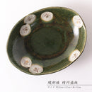 織部椿 楕円盛鉢