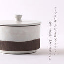 粉引くし目 蓋物