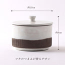 粉引くし目 蓋物