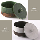 粉引くし目 蓋物