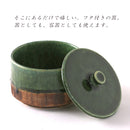 織部くし目 蓋物