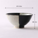 黒織部掛分点紋（大）飯碗