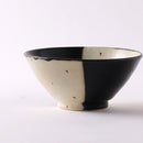 黒織部掛分点紋（小）飯碗