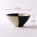 黒織部掛分点紋（小）飯碗